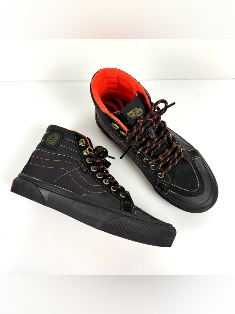 Vans Skate x Spitfire Sk8-Hi Reissue Black & Flame Lace Shoes Men’s Sz 6.5 NEW